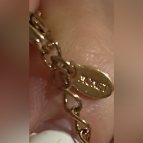 Monet NWT Vntg Gold Necklace Faceted Deep Ruby Red and Clear Rhinestones Accents - Picture 5 of 10